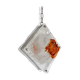 White and amber murano glass pendant lamp, italy, 1960s