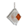 White and amber murano glass pendant lamp, italy, 1960s