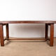 Large brutalist dining table in solid Elm, inspired by Olavi Hanninen, 1960.