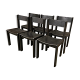 6 vintage chairs circa 1960 patinated black
