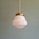Art Deco pendant light in white opaline glass, 1920s-30s