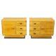 Pair of 1940s Czechoslovak Art Deco nightstands with painted maple imitation finish