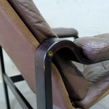 Mid-century Finnish leather lounge chair by Oy BJ Dahlqvist for BD Furniture, 1960s