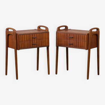 Paire de deux tables de chevet danoises attr. à Carl Aage Skov, Danemark, années 1960