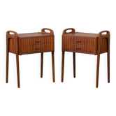 Paire de deux tables de chevet danoises attr. à Carl Aage Skov, Danemark, années 1960