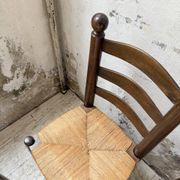 Straw chairs oak 1940s Dudouyt