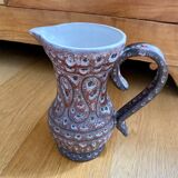 Pitcher Jean Austruy ceramic Vallauris burgundy