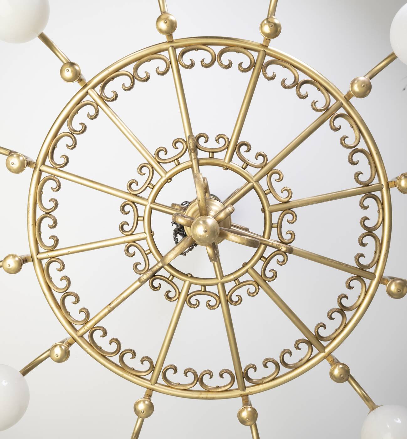 Decorative brass chandelier, 1980s