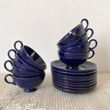 Midnight blue and gold coffee cups and saucers