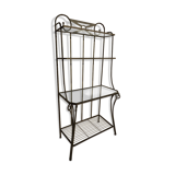 Etagère de style en fer forgé et 3 étagères en verre