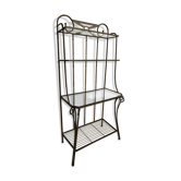 Wrought iron style shelf and 3 glass shelves