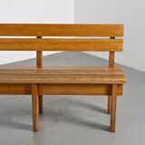 Paire de bancs en bois massif par Christian Durupt, Courchevel, vers 1960