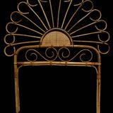 Bamboo and rattan headboard, handcrafted on the Côte d'Azur, 1960