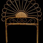 Bamboo and rattan headboard, handcrafted on the Côte d'Azur, 1960
