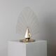 Vintage Murano glass table lamp – leaf-shaped shade with a gold metal base – Italy 1980s