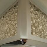 Vintage ceiling lamp with plastic sheets in chomed profiles 46x46 cm