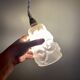 Vintage art deco tulip pendant light in frosted glass signed Degué