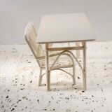 Desk and Chair in rattan.