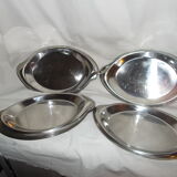 Lot of 10 oval stainless steel dishes