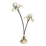 Two branch palm tree floor lamp 1970s italian hollywood regency brass