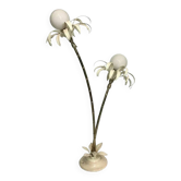 Two branch palm tree floor lamp 1970s italian hollywood regency brass