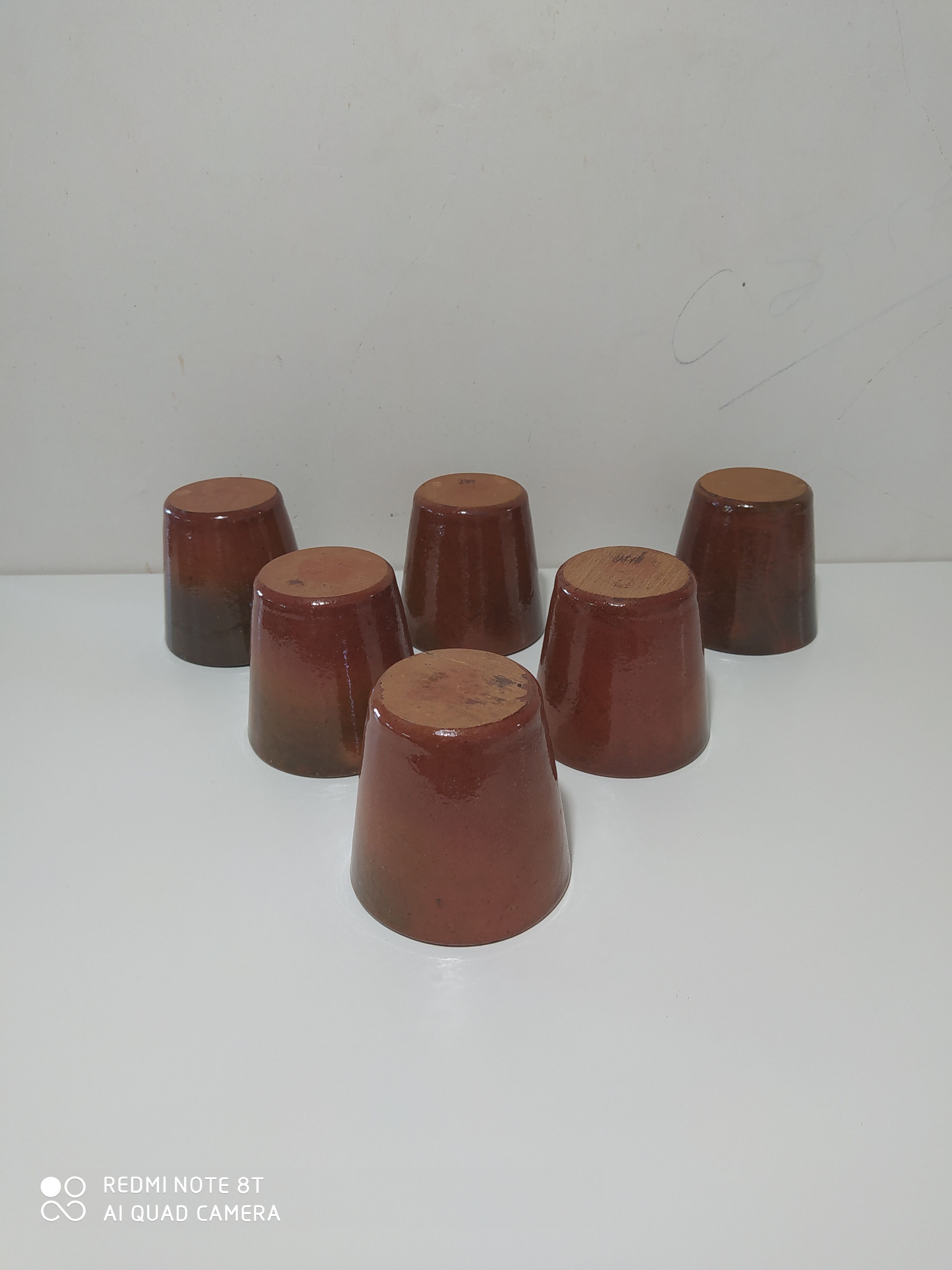 Lot de 6 gobelets verre en grès