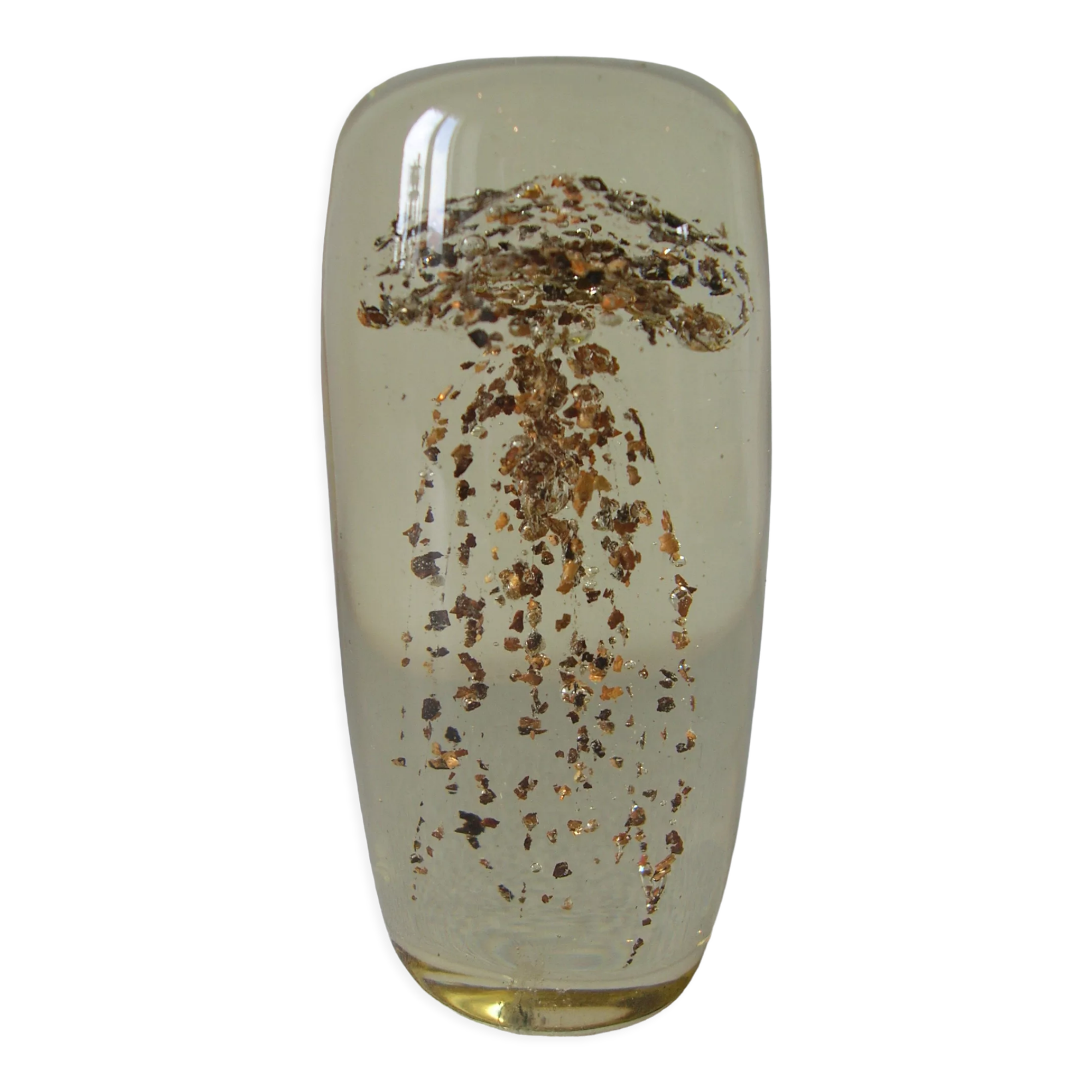 Old sulfide glass paper press glitter gold and silver deco office living room