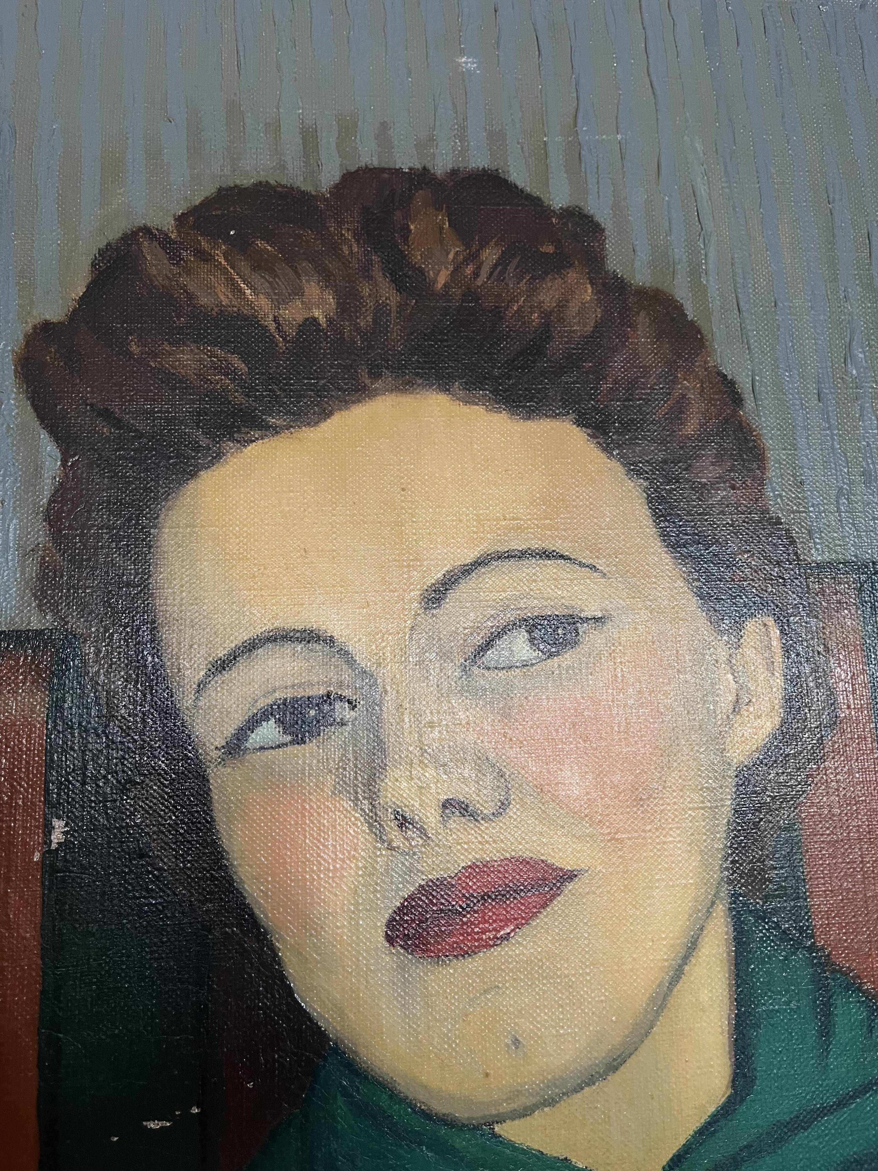 Portrait féminin – Pierre Morosini, 1956 – Huile sur toile, École de Paris