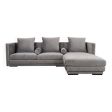 Canapé d'angle en velours argenté, design scandinave, années 00