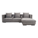 Canapé d'angle en velours argenté, design scandinave, années 00