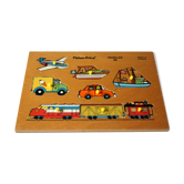 Puzzle sur le thème véhicules en bois