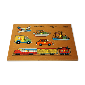 Puzzle sur le thème véhicules en bois