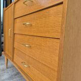 Enfilade bahut commode vintage 1950s chêne