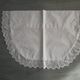 Antique embroidered crescent-shaped cradle pillowcase