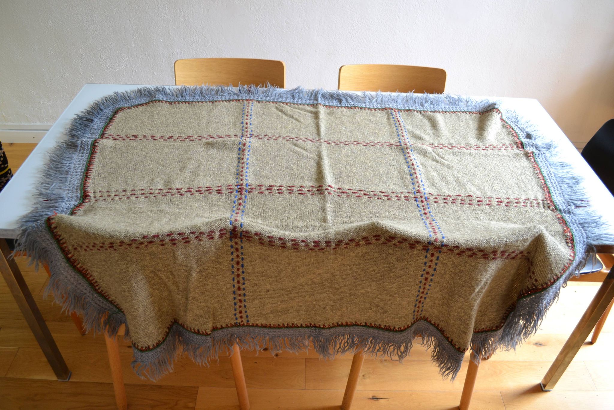Vintage handmade pure wool blanket blanket