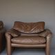 Maralunga Leather Armchairs by Vico Magistretti for Cassina, 1973