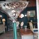 Vintage floor lamp in glass and chrome