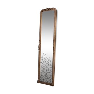 Swedish Antique Rococo Style Tall Pier Mirror 66x252cm