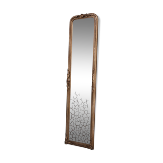 Miroir de grande jetée de style rococo antique suédois 66x252cm
