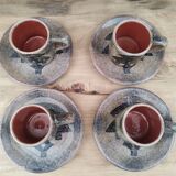 Set of 4 vintage 70s stoneware espresso cups