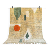 Grand tapis berbere moderne marocain beni m'rirt en laine
