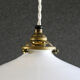 Suspension in white opaline mounted with socket and vintage claw - new cable