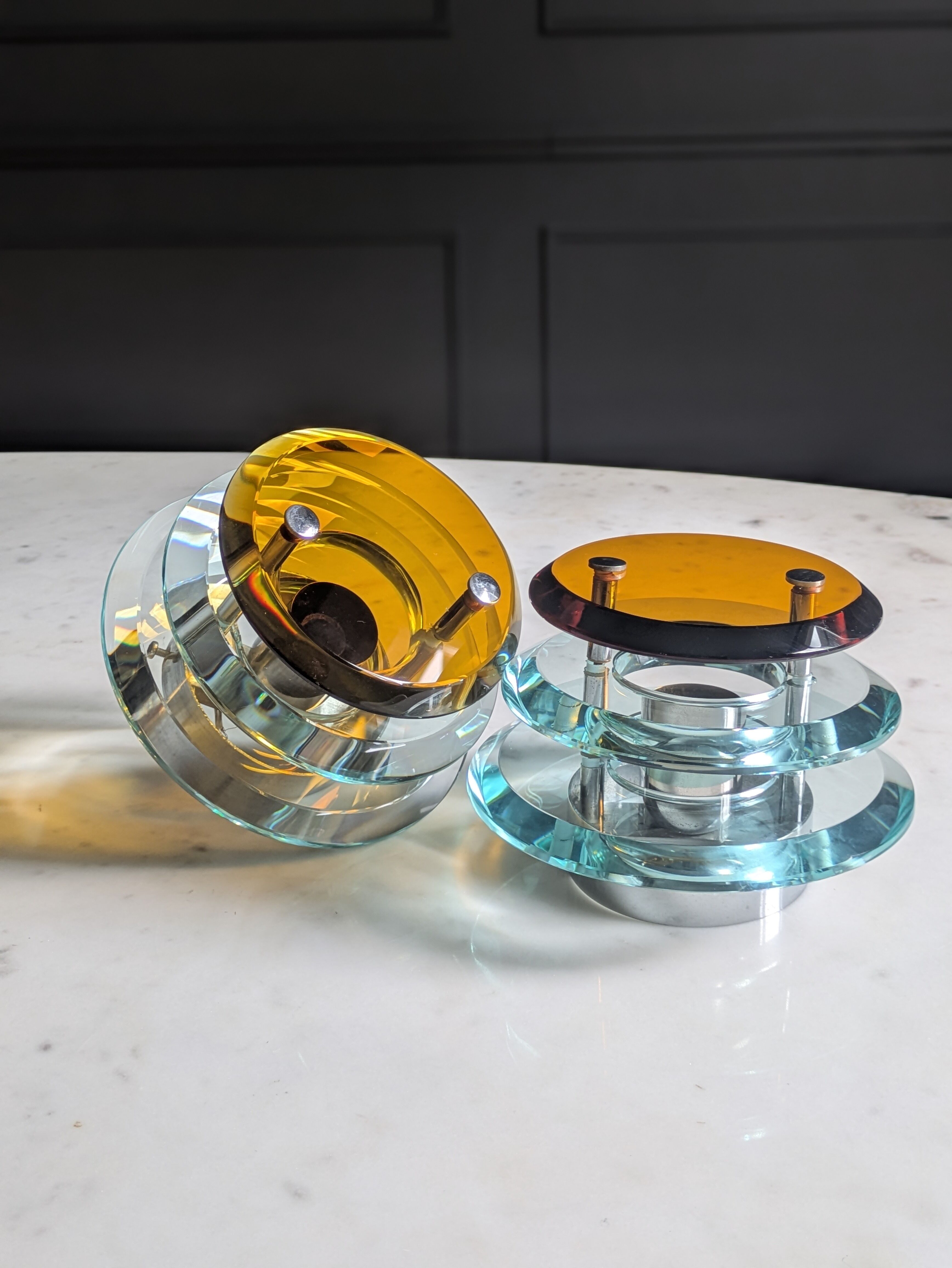 Italian vintage wall lights attributed to Fontana Arte.