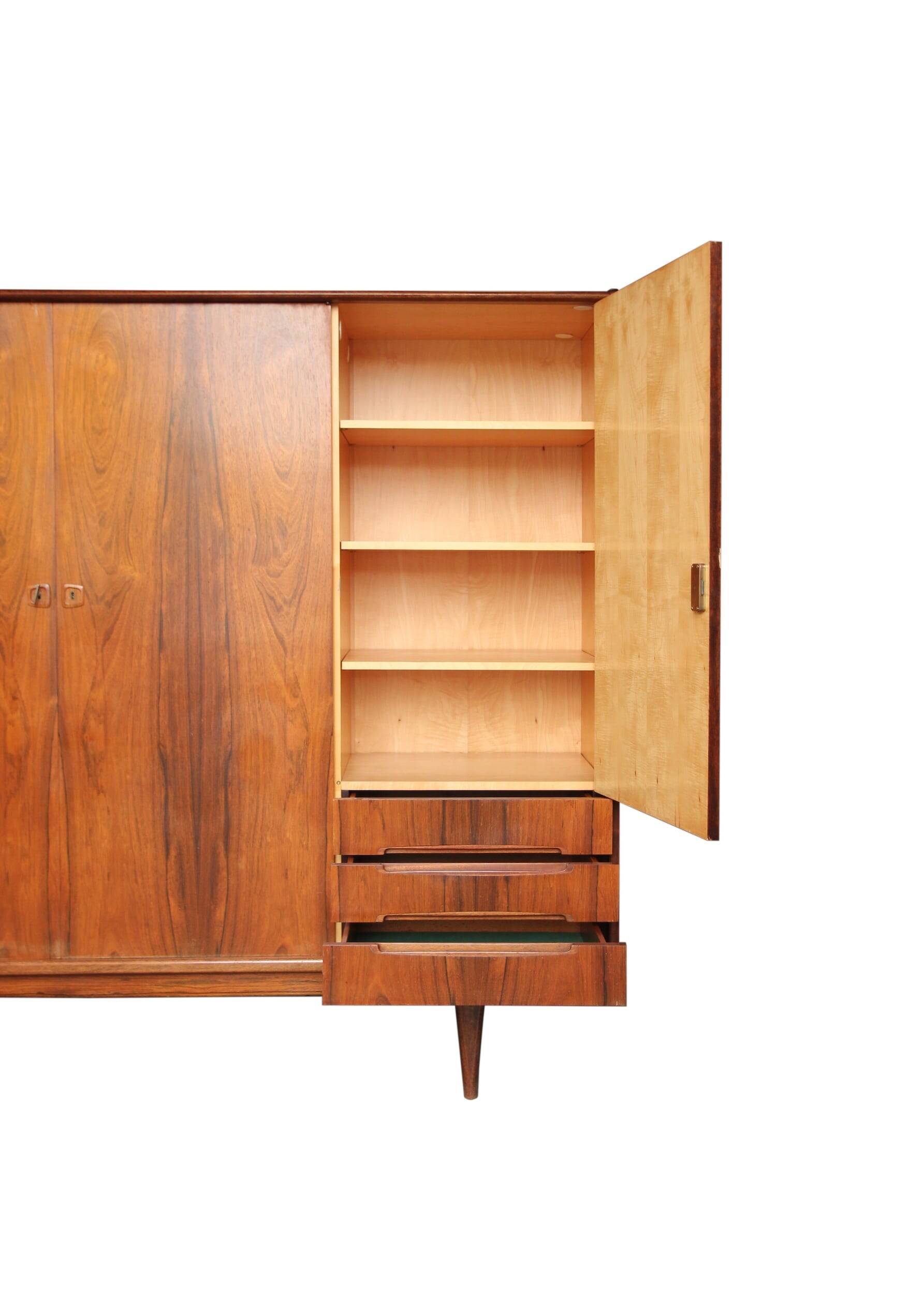 Vintage Scandinavian wardrobe in rosewood, 1950s/60s.