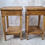 Paire de chevet en bois clair