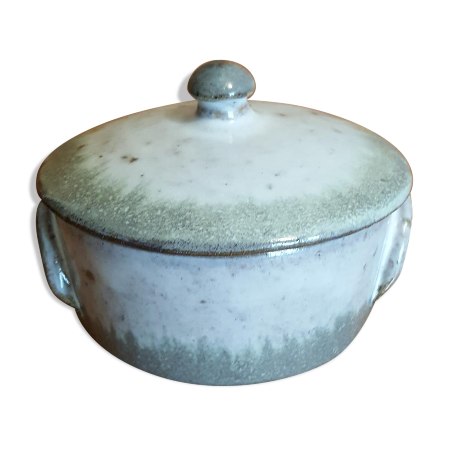 Pot with glazed glazed ceramic lid Ø 12.5 cm handmade