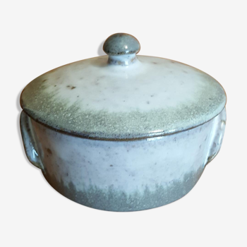 Pot avec couvercle en céramique émaillée vernissée Ø 12,5 cm artisanal