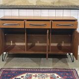 Enfilade GPlan en teck des années 70 avec ses pieds compas.