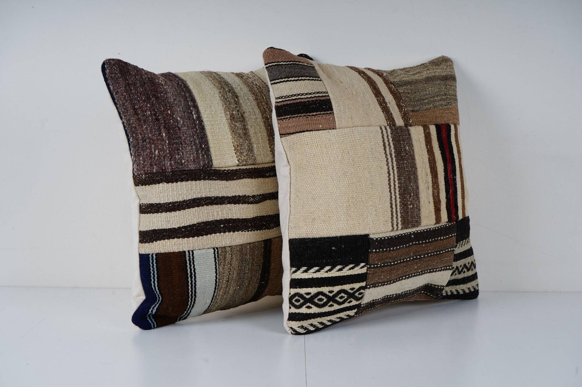 Set of 2 vintage kilim cushion covers 51x51 cm