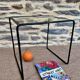 Black wire metal side table